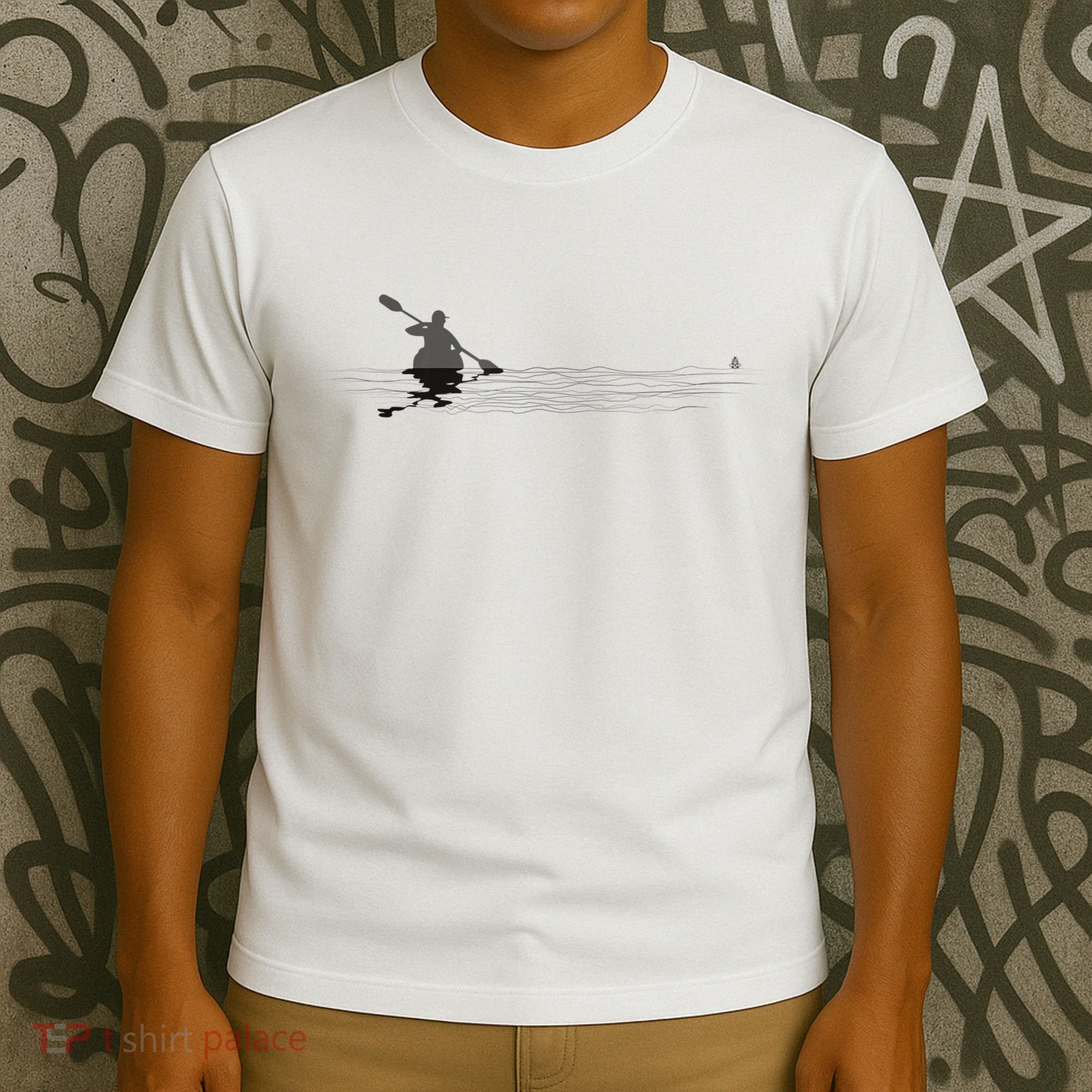 Kayaking Graphic Kayak Silhouette Kayaker Canoe Paddling T-Shirt