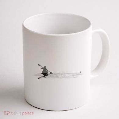 Kayaking Graphic Kayak Silhouette Kayaker Canoe Paddling Coffee Mug back