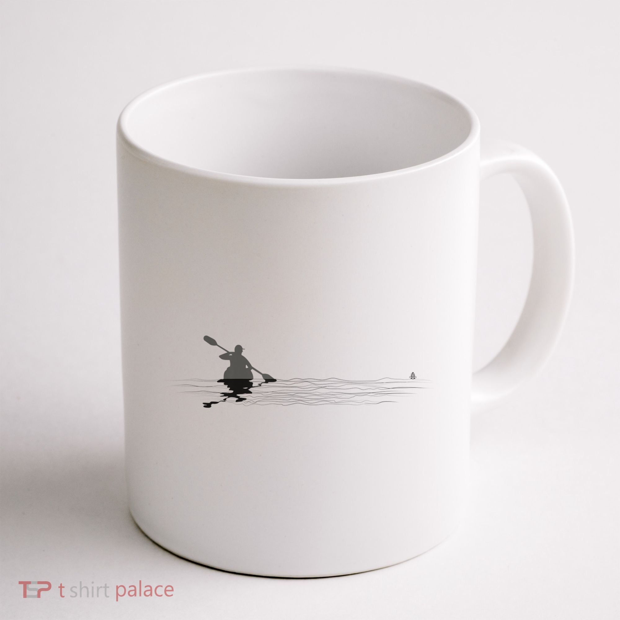 Kayaking Graphic Kayak Silhouette Kayaker Canoe Paddling Coffee Mug