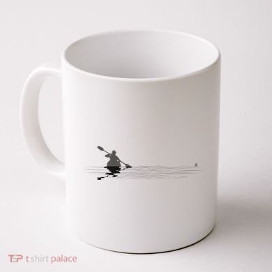Kayaking Graphic Kayak Silhouette Kayaker Canoe Paddling Coffee Mug