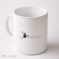 Kayaking Graphic Kayak Silhouette Kayaker Canoe Paddling Coffee Mug thumb 0
