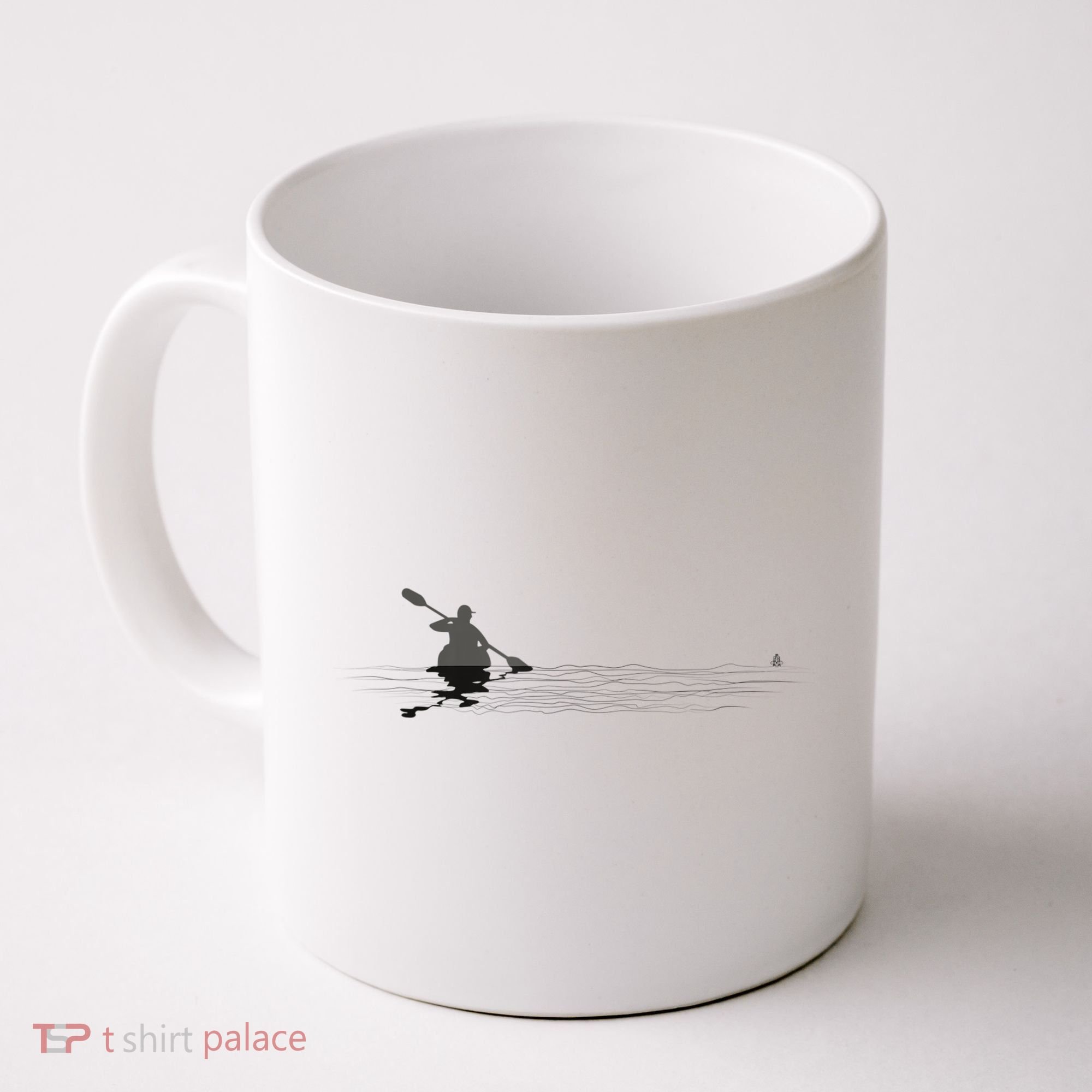 Kayaking Graphic Kayak Silhouette Kayaker Canoe Paddling Coffee Mug