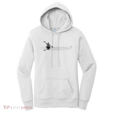 Kayaking Graphic Kayak Silhouette Kayaker Canoe Paddling Women's Hoodie