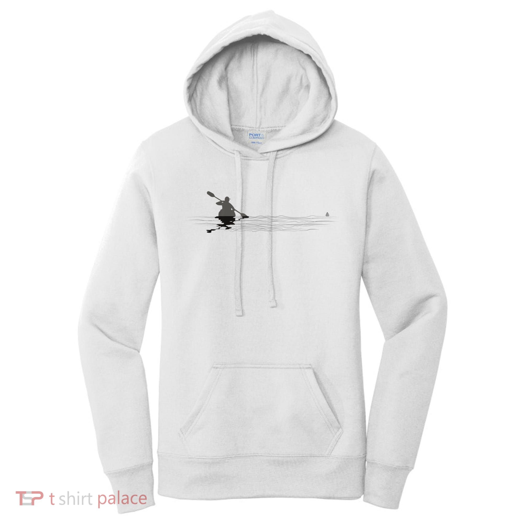 Kayaking Graphic Kayak Silhouette Kayaker Canoe Paddling Women's Hoodie