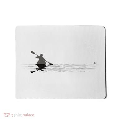 Kayaking Graphic Kayak Silhouette Kayaker Canoe Paddling Mousepad