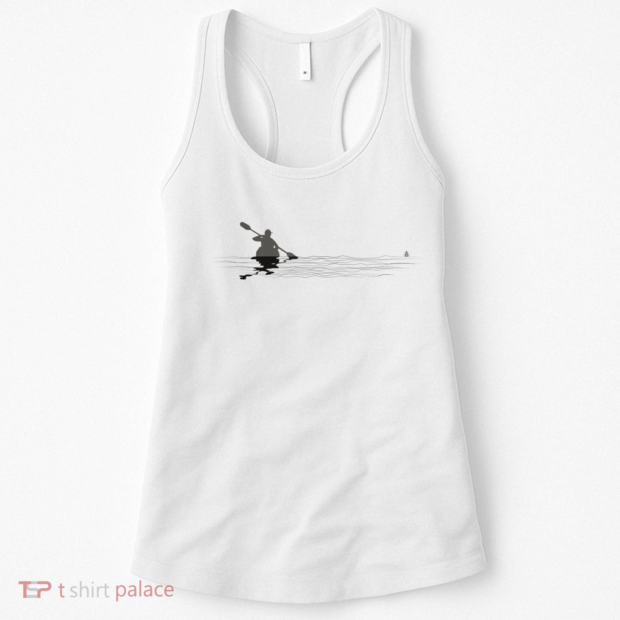 Kayaking Graphic Kayak Silhouette Kayaker Canoe Paddling Women's Tank Top