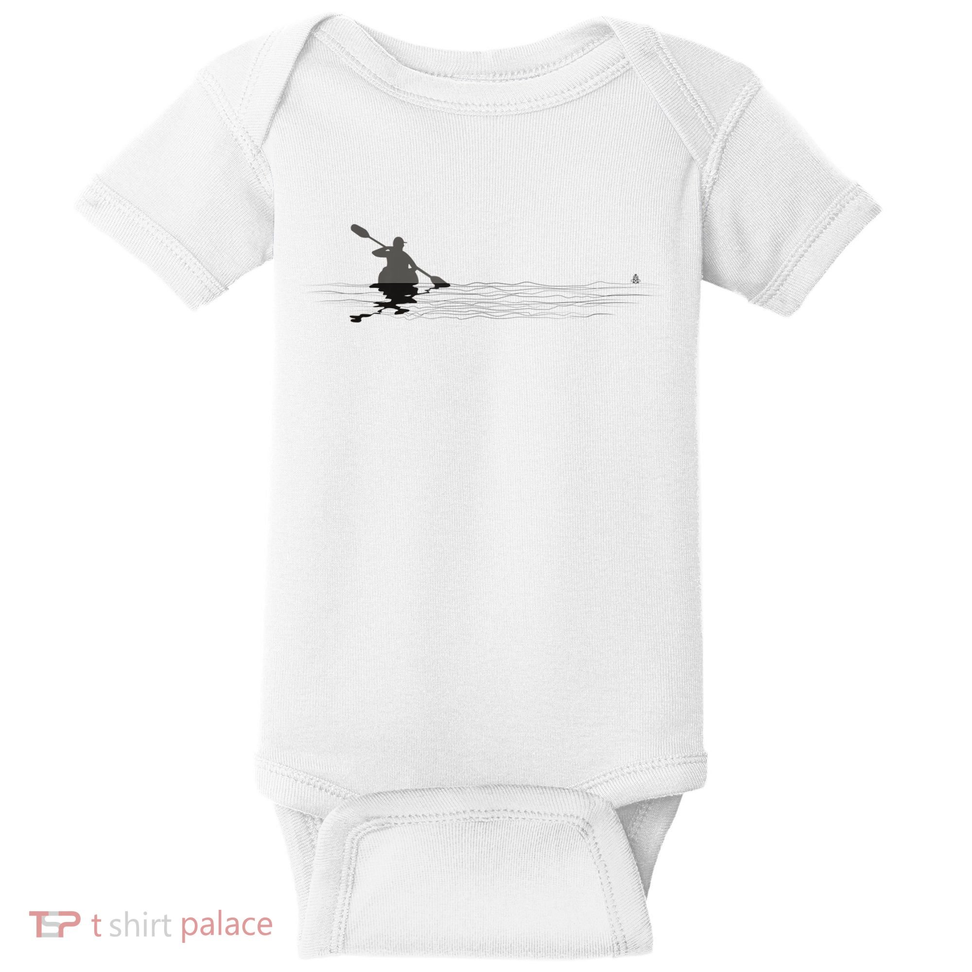 Kayaking Graphic Kayak Silhouette Kayaker Canoe Paddling Baby Bodysuit
