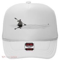 Kayaking Graphic Kayak Silhouette Kayaker Canoe Paddling Hat thumb 0