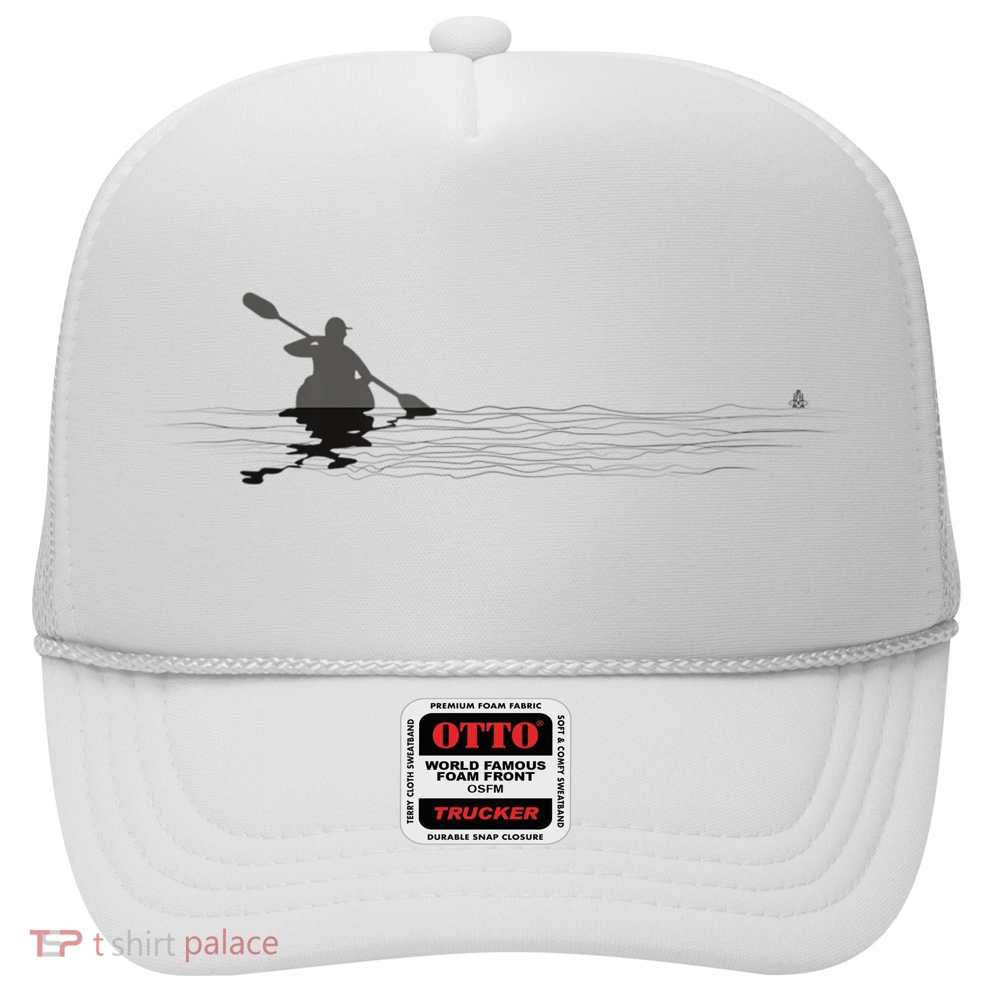 Kayaking Graphic Kayak Silhouette Kayaker Canoe Paddling Hat