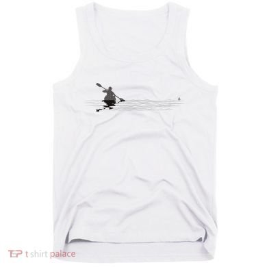 Kayaking Graphic Kayak Silhouette Kayaker Canoe Paddling Tank Top