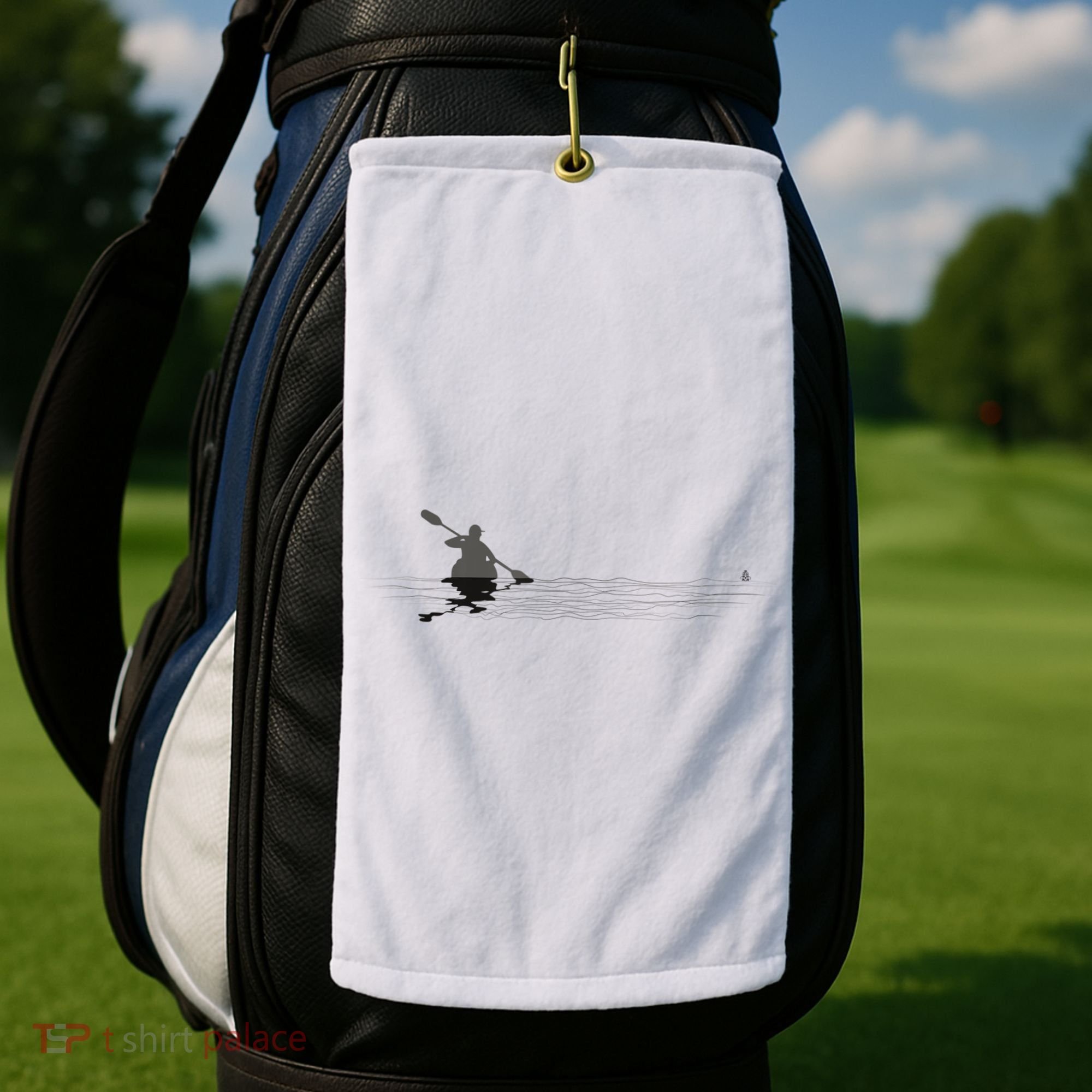 Kayaking Graphic Kayak Silhouette Kayaker Canoe Paddling Golf Towel