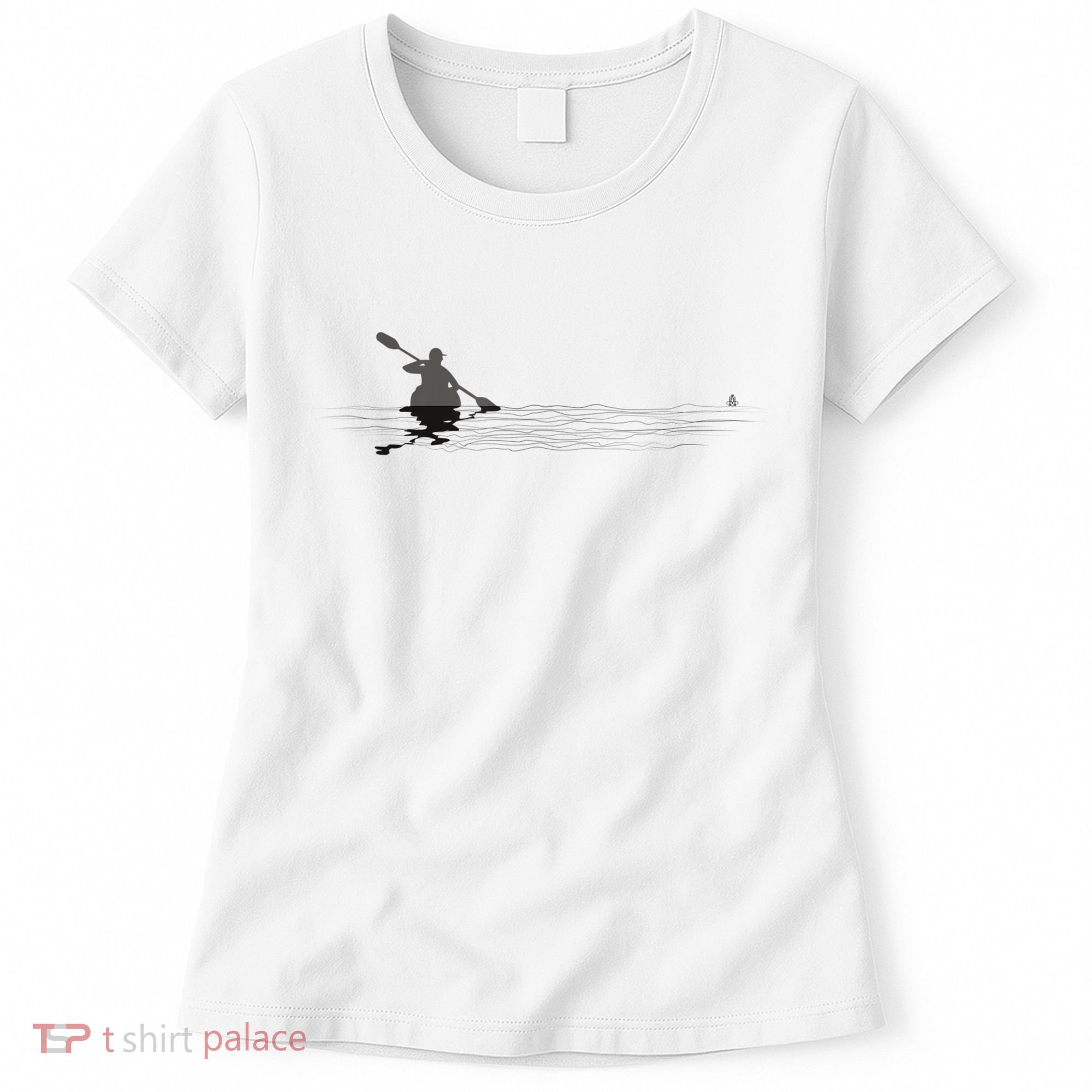 Kayaking Graphic Kayak Silhouette Kayaker Canoe Paddling Women's T-Shirt