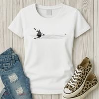 Kayaking Graphic Kayak Silhouette Kayaker Canoe Paddling Women's T-Shirt thumb 3