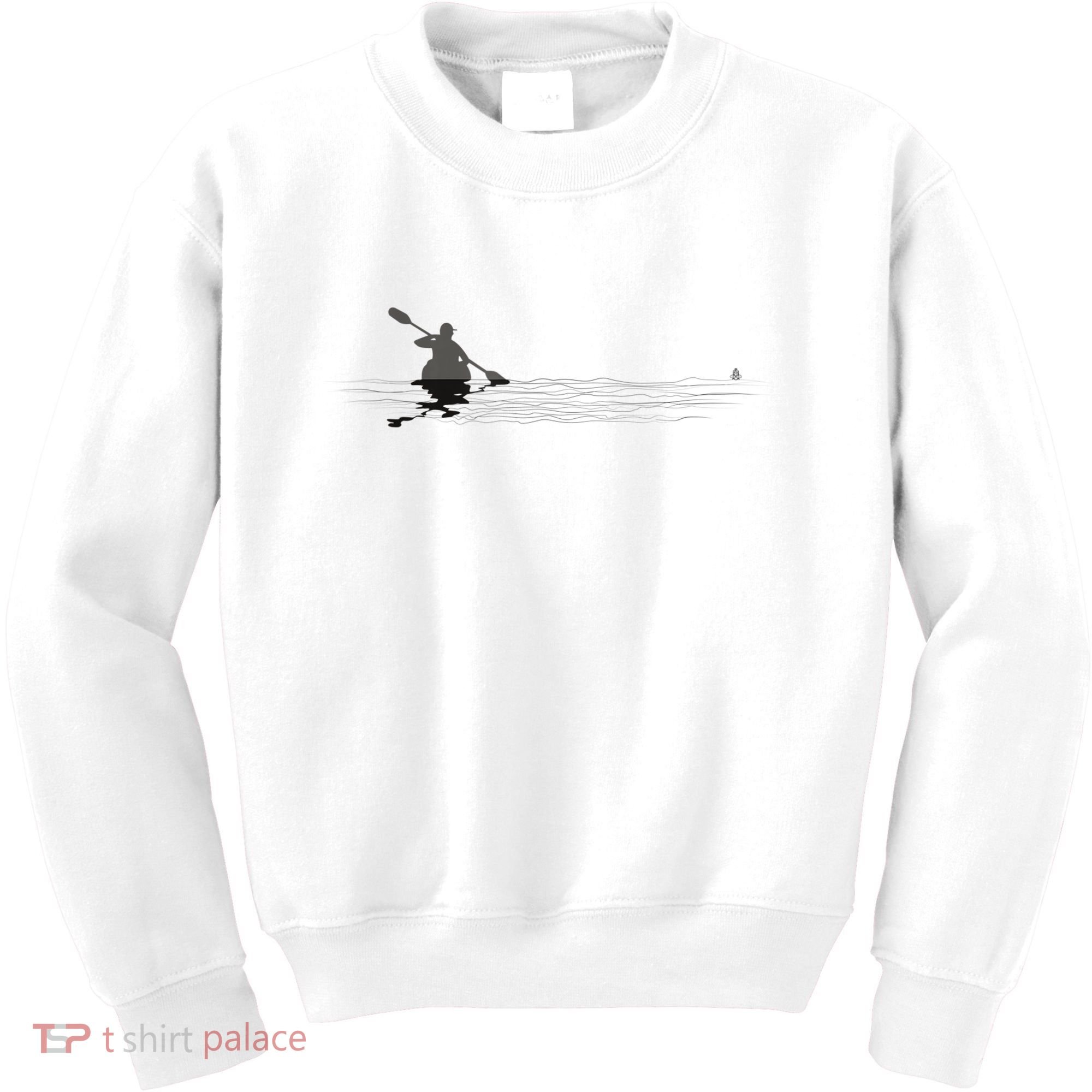 Kayaking Graphic Kayak Silhouette Kayaker Canoe Paddling Kids Sweatshirt