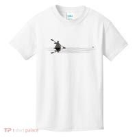 Kayaking Graphic Kayak Silhouette Kayaker Canoe Paddling Kids T-Shirt thumb 0
