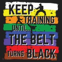 Karate Gifts Keep Training Until The Belt Turns Black Girl Women's Sweatshirt thumb 2