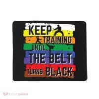 Karate Gifts Keep Training Until The Belt Turns Black Girl Mousepad thumb 0