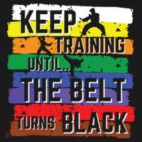 Karate Gifts Keep Training Until The Belt Turns Black Girl Mousepad thumb 1