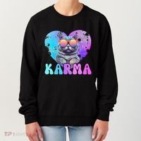 Karma Groovy Letters Concert Summer Funny Heart Cat Lover Women's Sweatshirt thumb 0