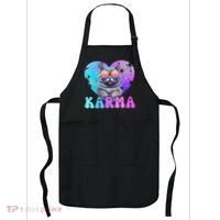 Karma Groovy Letters Concert Summer Funny Heart Cat Lover Apron thumb 0