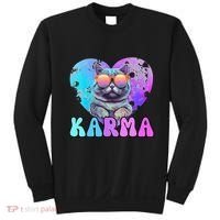 Karma Groovy Letters Concert Summer Funny Heart Cat Lover Sweatshirt thumb 0