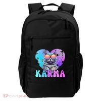 Karma Groovy Letters Concert Summer Funny Heart Cat Lover Backpack thumb 0