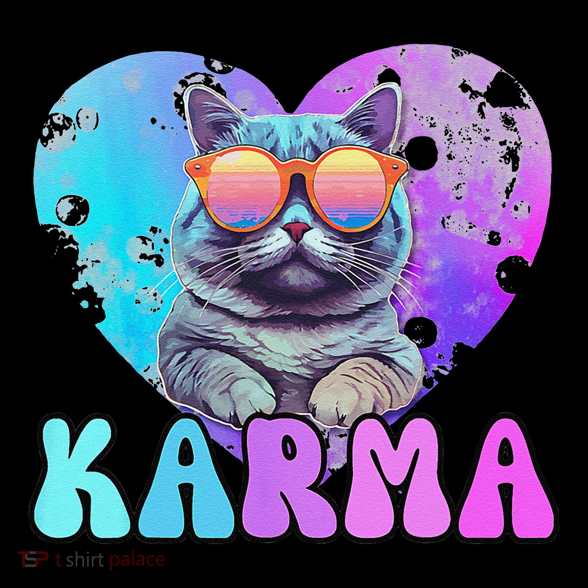 Karma Groovy Letters Concert Summer Funny Heart Cat Lover Coffee Mug