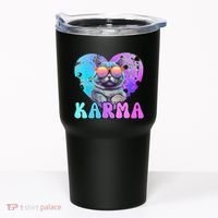 Karma Groovy Letters Concert Summer Funny Heart Cat Lover Tumbler thumb 0
