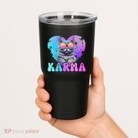Karma Groovy Letters Concert Summer Funny Heart Cat Lover Tumbler thumb 2