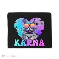 Karma Groovy Letters Concert Summer Funny Heart Cat Lover Mousepad thumb 0