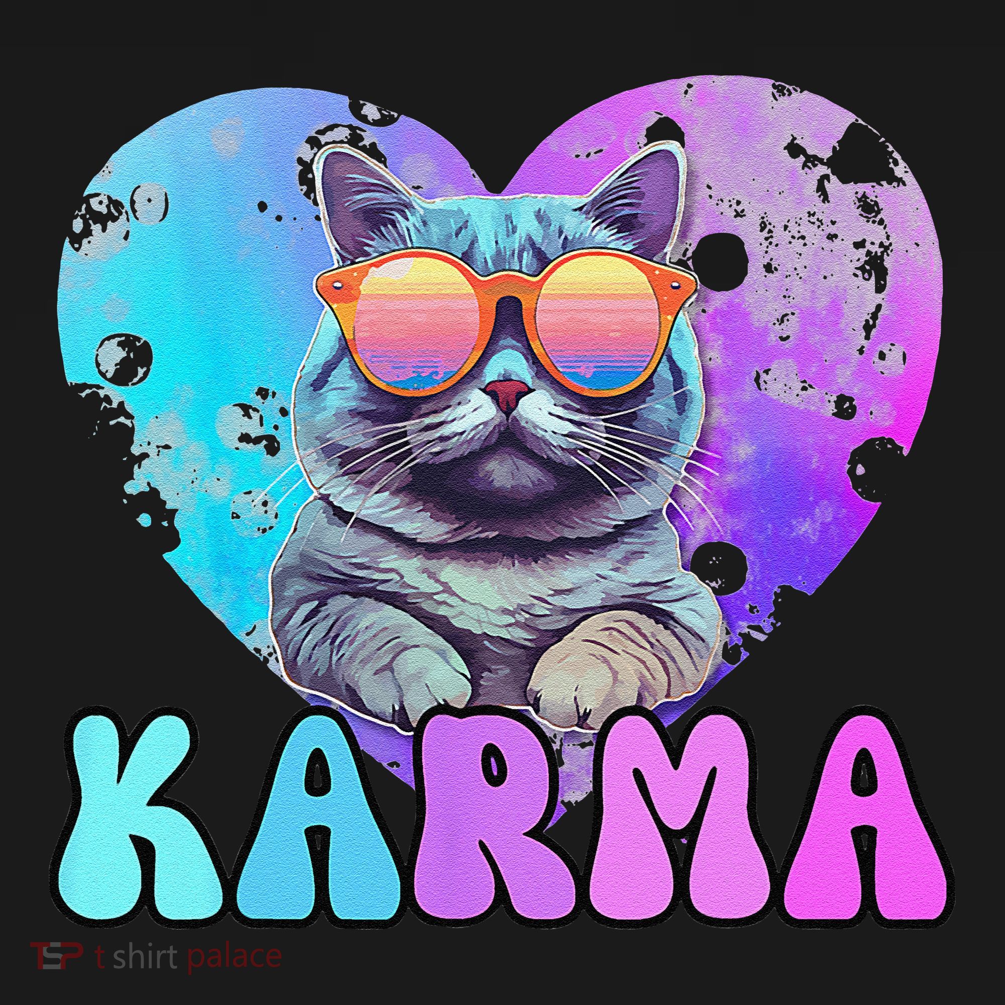 Karma Groovy Letters Concert Summer Funny Heart Cat Lover Mousepad
