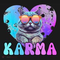 Karma Groovy Letters Concert Summer Funny Heart Cat Lover Ornament thumb 1