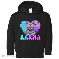 Karma Groovy Letters Concert Summer Funny Heart Cat Lover Toddler Hoodie thumb 0