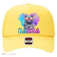 Karma Groovy Letters Concert Summer Funny Heart Cat Lover Hat thumb 0