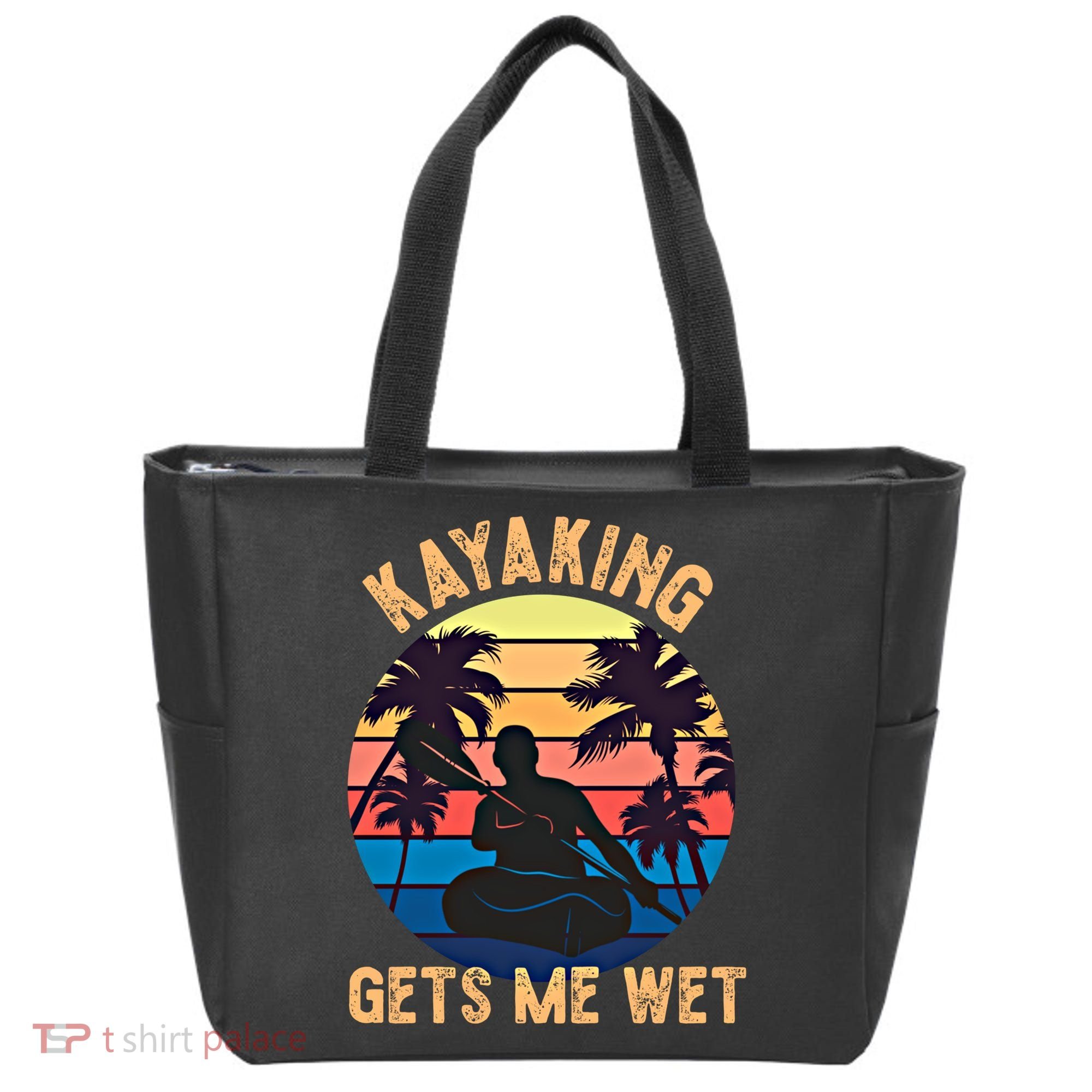 Kayaking Gets Me Wet Funny Halloween Christmas Kayaks Gift Tote Bag