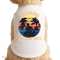 Kayaking Gets Me Wet Funny Halloween Christmas Kayaks Gift Doggie Tank thumb 0