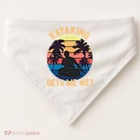 Kayaking Gets Me Wet Funny Halloween Christmas Kayaks Gift USA-Made Doggie Bandana thumb 0
