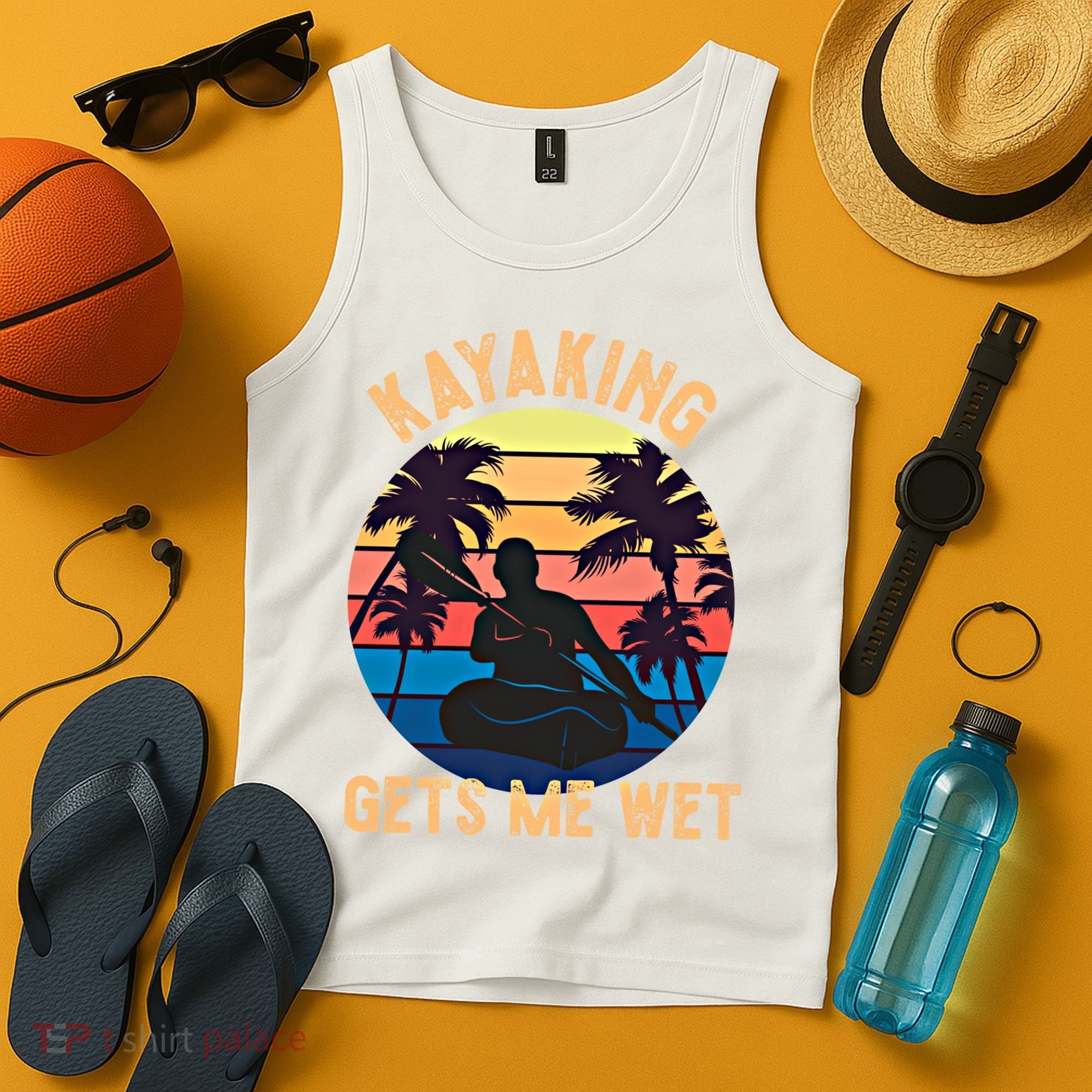 Kayaking Gets Me Wet Funny Halloween Christmas Kayaks Gift Tank Top