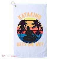 Kayaking Gets Me Wet Funny Halloween Christmas Kayaks Gift Golf Towel thumb 0