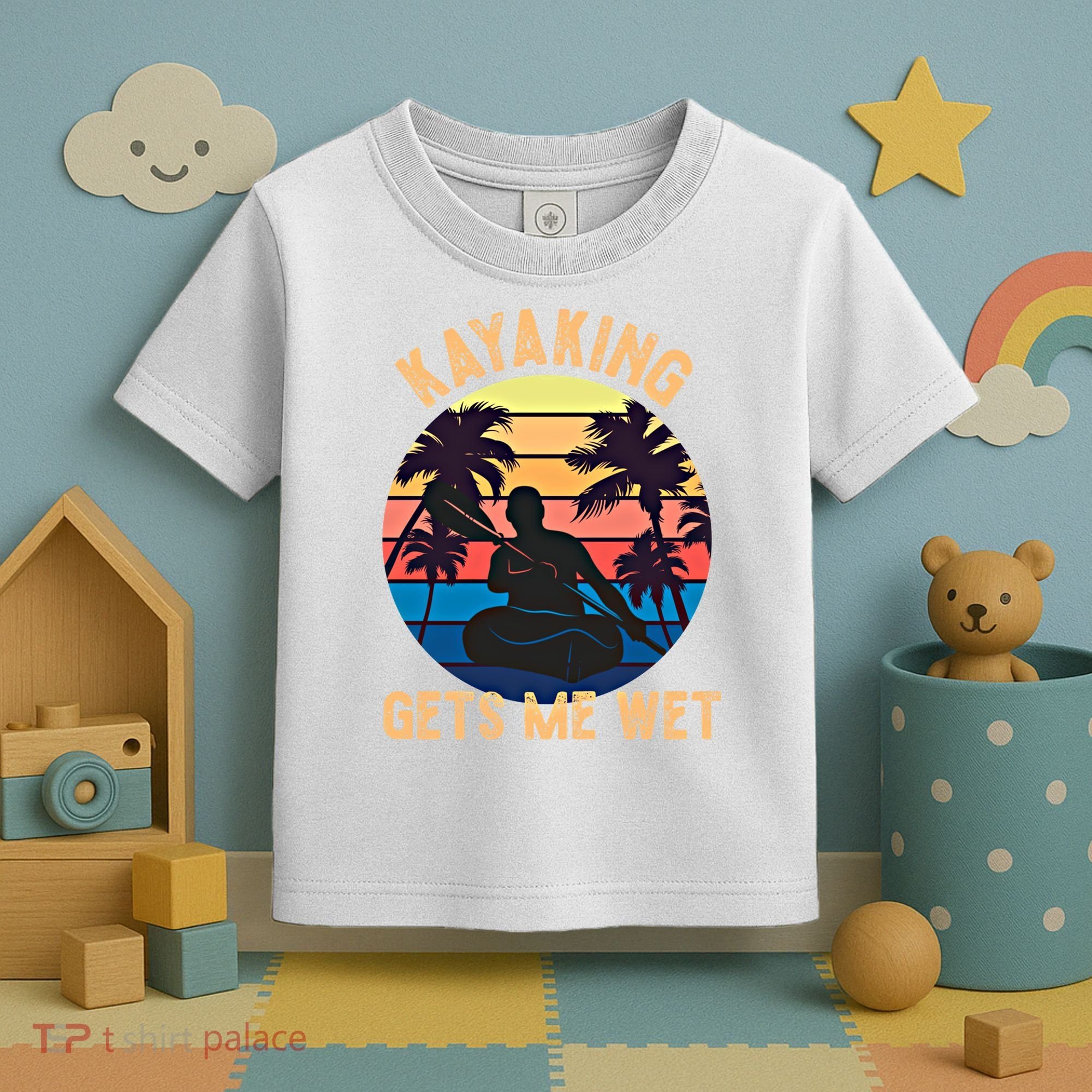 Kayaking Gets Me Wet Funny Halloween Christmas Kayaks Gift Toddler T-Shirt
