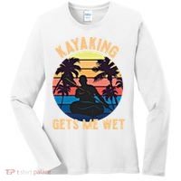 Kayaking Gets Me Wet Funny Halloween Christmas Kayaks Gift Women's Long Sleeve Shirt thumb 0