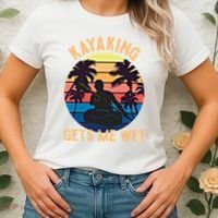 Kayaking Gets Me Wet Funny Halloween Christmas Kayaks Gift Women's T-Shirt thumb 2