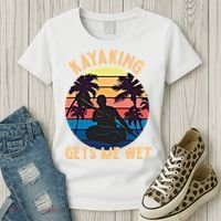 Kayaking Gets Me Wet Funny Halloween Christmas Kayaks Gift Women's T-Shirt thumb 3
