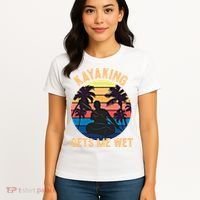 Kayaking Gets Me Wet Funny Halloween Christmas Kayaks Gift Women's T-Shirt thumb 4