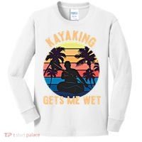 Kayaking Gets Me Wet Funny Halloween Christmas Kayaks Gift Kids Long Sleeve Shirt thumb 0