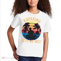 Kayaking Gets Me Wet Funny Halloween Christmas Kayaks Gift Kids T-Shirt thumb 2