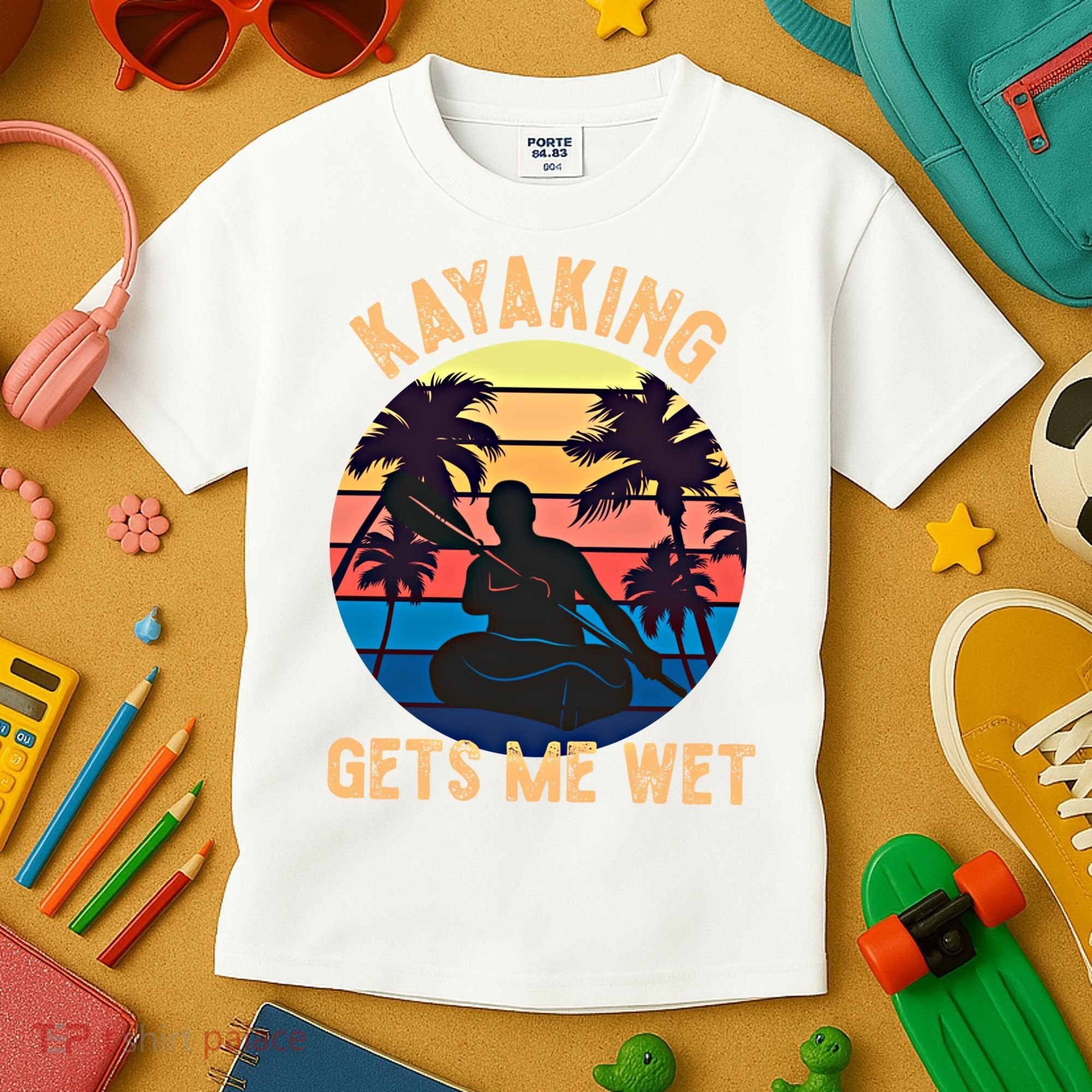 Kayaking Gets Me Wet Funny Halloween Christmas Kayaks Gift Kids T-Shirt