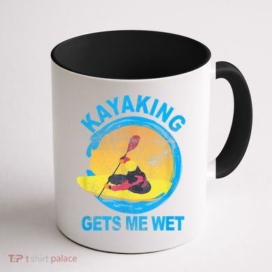 Kayaking Gets Me Wet Halloween Funny Coffee Mug back