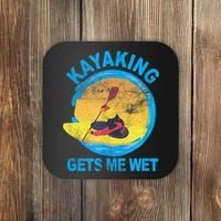 Kayaking Gets Me Wet Halloween Funny Coaster thumb 0