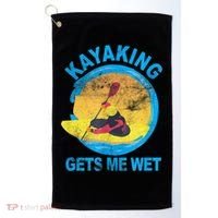 Kayaking Gets Me Wet Halloween Funny Golf Towel thumb 0
